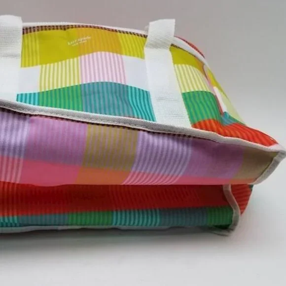 NWT Kate Spade Cooler Bag Rainbow Plaid - Picture 12 of 12